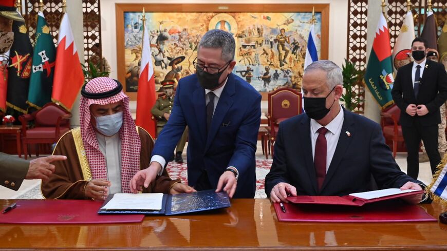 Israeli Defense Minister Benny Gantz and Emirati Defense Minister Abdullah Bin Hassan Al Nuaimi